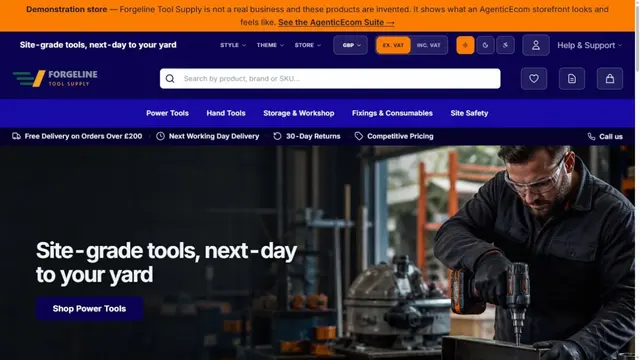 Tools & industrial Astro demonstration storefront